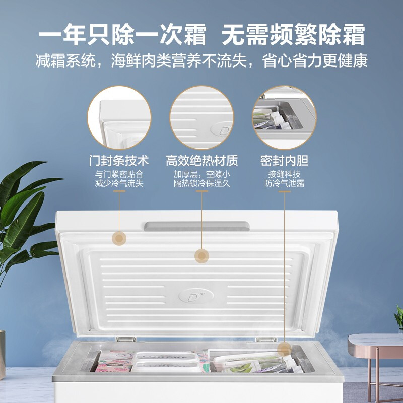 美的(Midea)100升 冷藏冷冻转换冰柜 家用小冷柜 一级能效 母婴母乳小冰箱 BD/BC-100KMD(E)