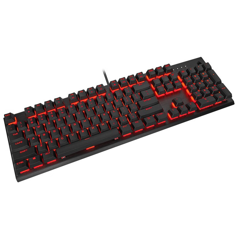 美商海盗船 (USCORSAIR) K60 PRO 机械键盘 游戏键盘 有线键盘 红色背光 CHERRY VIOLA轴体 黑色