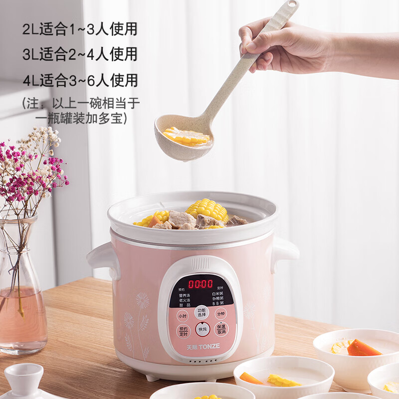 天际(TONZE)电炖锅3L 煮粥煲汤 全自动家用 DGD30-30AWD