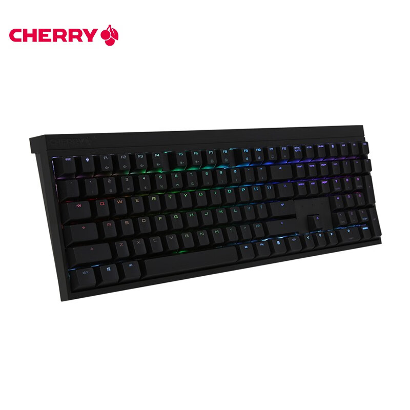 樱桃（Cherry）MX2.0S RGB G80-3821LYAEU-2 机械键盘 有线键盘 108键 全尺寸游戏键盘 RGB灯效 黑色 红轴