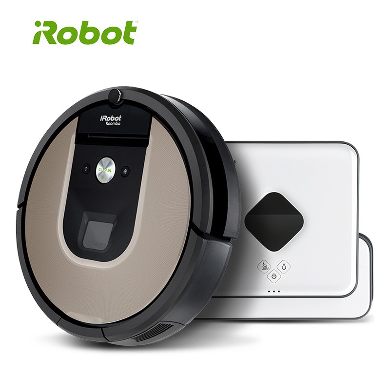 iRobot 扫擦组合 擦地扫地机器人智能可视化全景规划导航家用全自动洗地拖地吸尘器 961+381套装