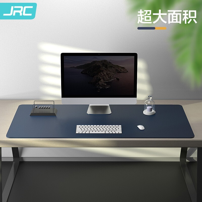 JRC 超大号电竞鼠标垫双面电脑桌垫 笔记本办公书桌垫吃鸡键盘垫防滑游戏鼠标垫 藏蓝+黄