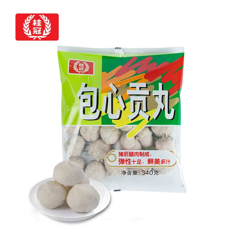 桂冠 包心貢丸340g 國(guó)產(chǎn) 豬后腿肉 肉含量≥88% 貢丸 丸子火鍋食材燒烤煮湯麻辣燙關(guān)東煮