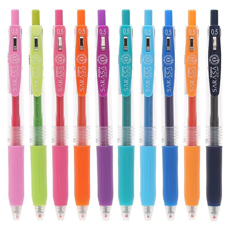 日本斑马ZEBRA中性笔JJ15彩色按动中性笔签字笔学生用水笔斑马0.5mm财务办公水笔 黑色 1支