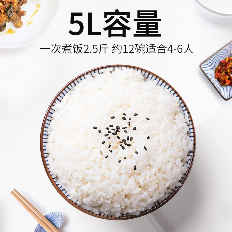 三角牌（Triangle）电饭煲老式电饭锅大家用煮饭锅5升6升不锈钢内胆带蒸笼 5升（4-6人使用）