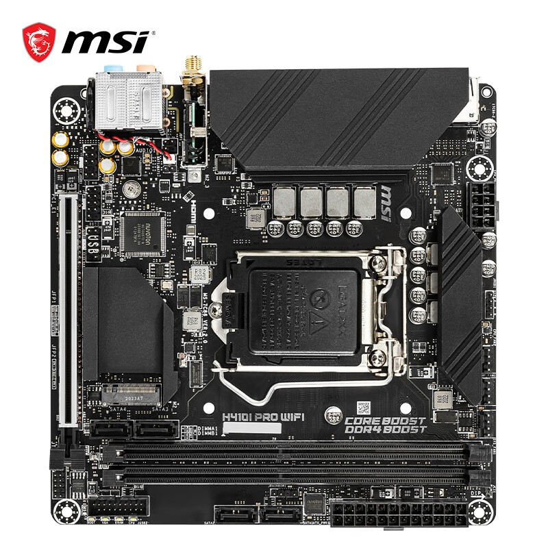 微星(MSI)H410I PRO WIFI電腦主板 支持10400/10400F/10500/10700（INTEL H410/LGA 1200）