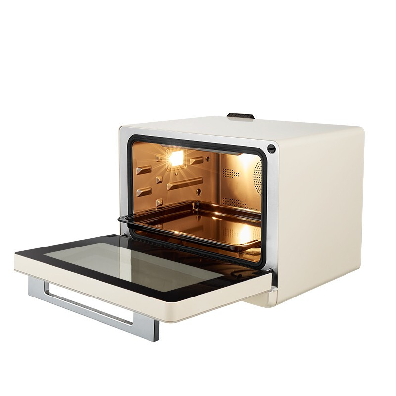 百年品牌GRAM 蒸烤箱台式蒸烤一体机家用电烤箱电蒸箱二合一蒸汽烤箱热风循环小型26L 奶白色