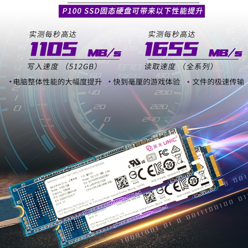 紫光存储（UNIC MEMORY） 512GB SSD固态硬盘 P100 系列 M.2接口(NVMe协议)  三年质保