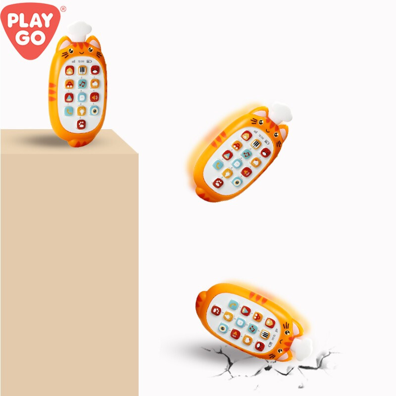 PLAYGO 儿童手机玩具仿真电话音乐手机宝宝婴幼儿手机模型早教双语切换34种音效 男孩女孩玩具
