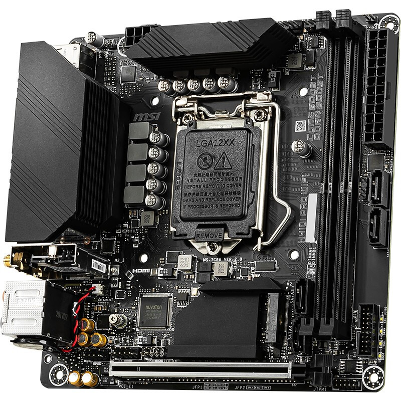 微星(MSI)H410I PRO WIFI電腦主板 支持10400/10400F/10500/10700（INTEL H410/LGA 1200）