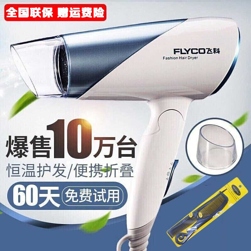 飛科（FLYCO） 電吹風(fēng) 家用負(fù)離子大功率吹風(fēng)筒可折疊便攜式吹風(fēng)機(jī)FH6251 標(biāo)配+平頭梳+尖尾梳