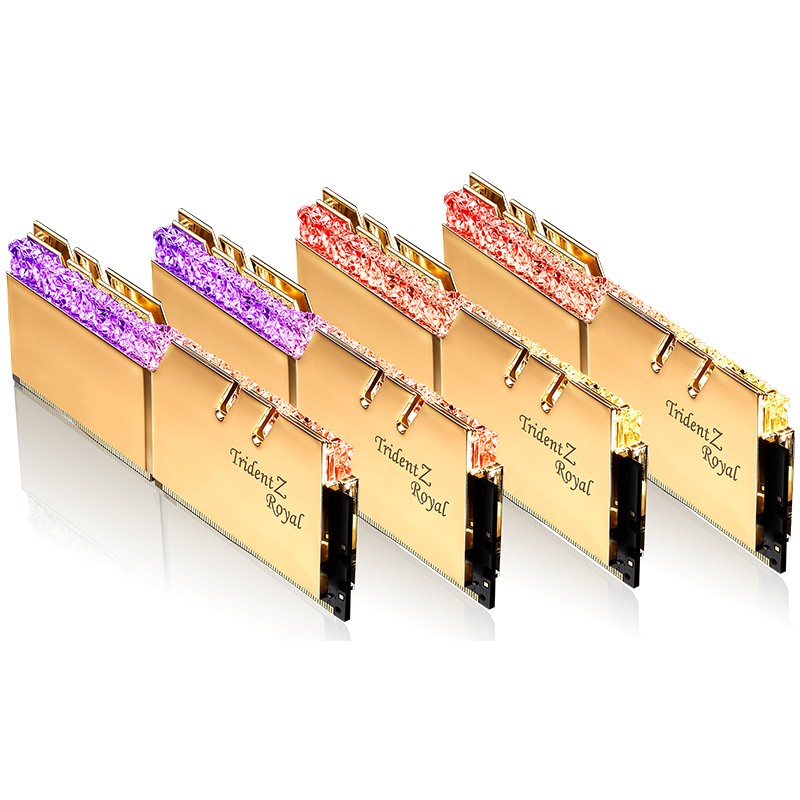 芝奇（G.SKILL）64GB(16G×4)套装 DDR4 3600频率 台式机内存条-皇家戟RGB灯条(光耀金)