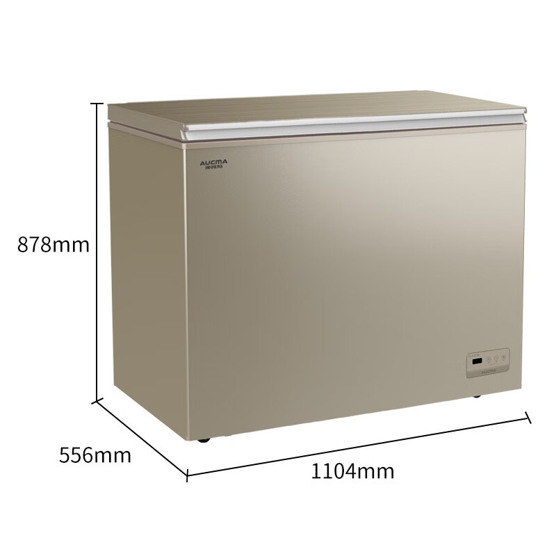 澳柯玛 AUCMA 232升冷柜 家用商用风冷无霜冰柜 冷藏冷冻转换卧式顶开玻璃门冰箱BC/BD-232WDG
