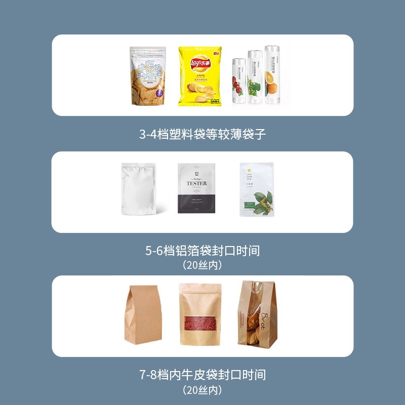 拜杰（Baijie）封口机高档手压式 塑料薄膜封口机塑料袋茶叶袋土特产袋包装机 PFS-300型蓝色