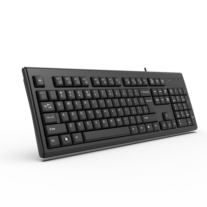 双飞燕（A4TECH) WK-100 键盘 有线键盘 办公键盘  USB笔记本台式机通用键盘 104键 黑色