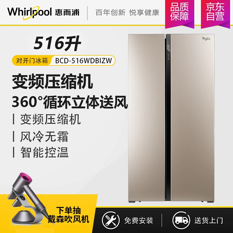 真实爆料惠而浦BCD-516WDBIZW玫瑰金评价如何？讨论怎么样呢？真相评测揭秘怎么样？上档次吗？