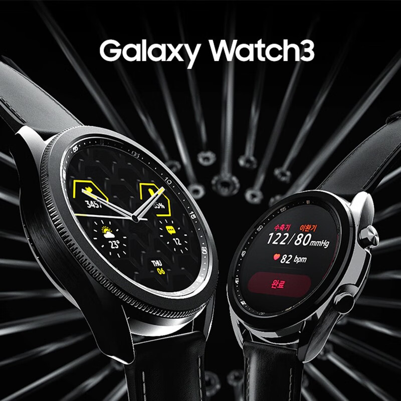 SAMSUNG Galaxy Watch3 BT版 三星手表 运动智能手表 高清蓝牙通话/血氧饱和度监测/旋转表圈 45mm曜岩黑