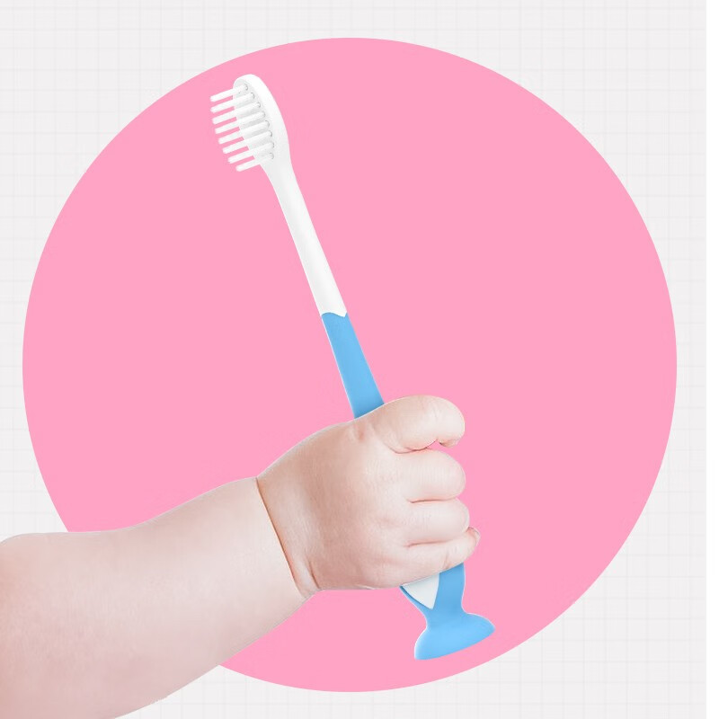 迈贝仕 儿童牙刷 婴幼儿宝宝细毛牙刷 口腔清洁超软护龈乳牙牙刷 3-12岁蓝色