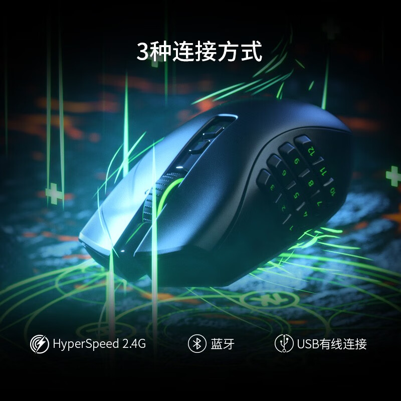 雷蛇 Razer  那伽梵蛇pro 专业版 无线蓝牙 2.4G电竞游戏鼠标 宏可换侧键