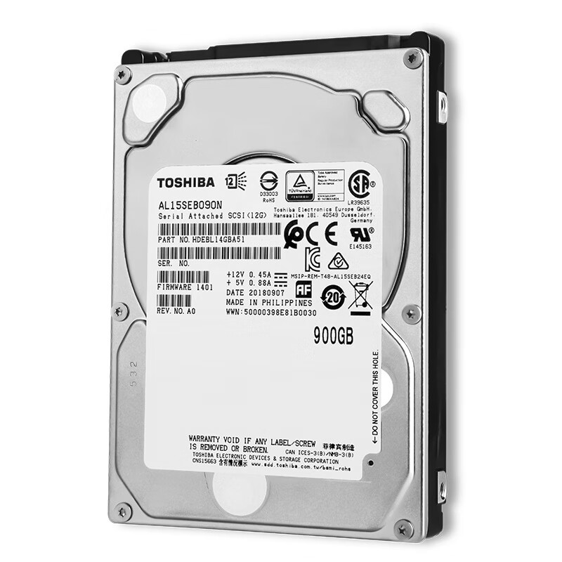 東芝(TOSHIBA) 900GB 128MB 10500RPM 企業(yè)級(jí)硬盤 SAS接口 企業(yè)級(jí)能效型系列 (AL15SEB090N) 高效能儲(chǔ)存