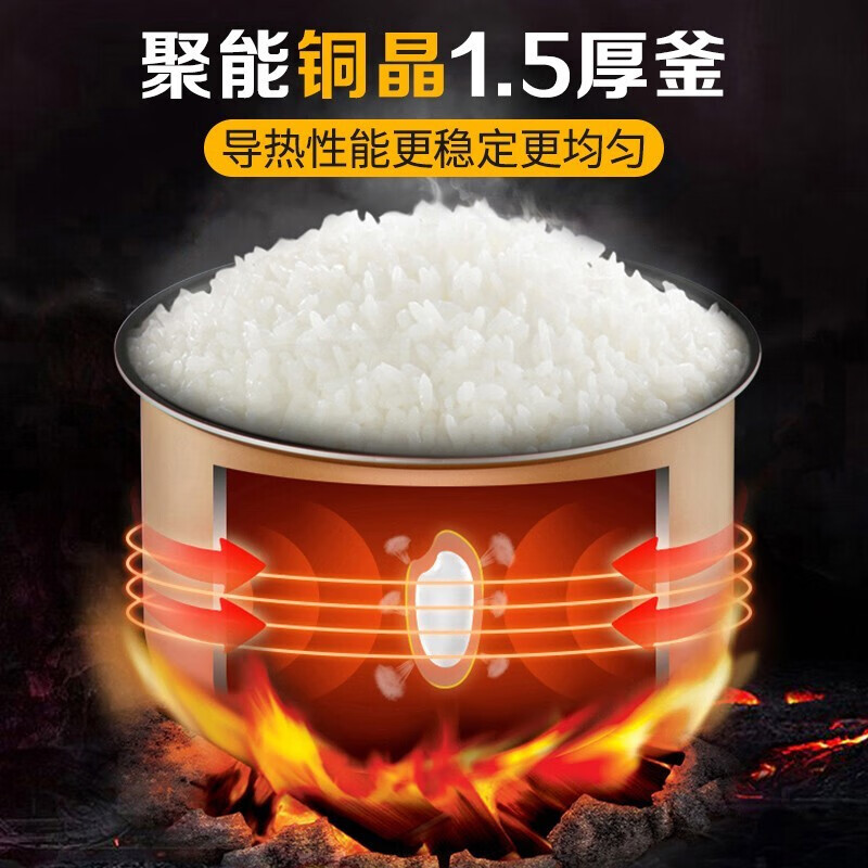 蘇泊爾（SUPOR）電飯煲4L家用電飯鍋厚釜內(nèi)膽多功能智能預(yù)約煲湯雜糧粥前置大面板SF40FC896 【蘇泊爾】