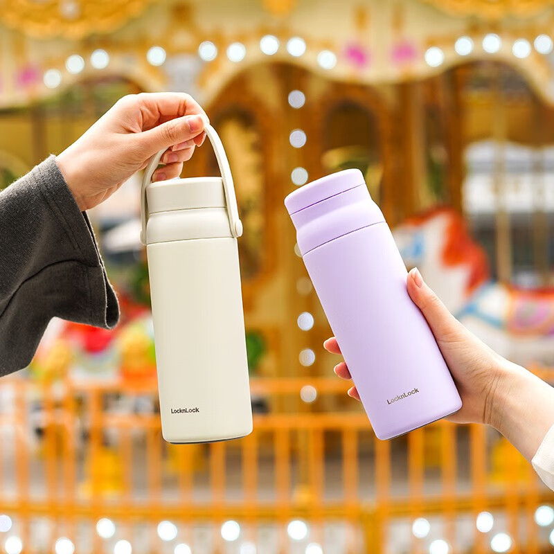 lock乐扣乐扣便携式lhc3259pup紫色450ml杯子水杯男女