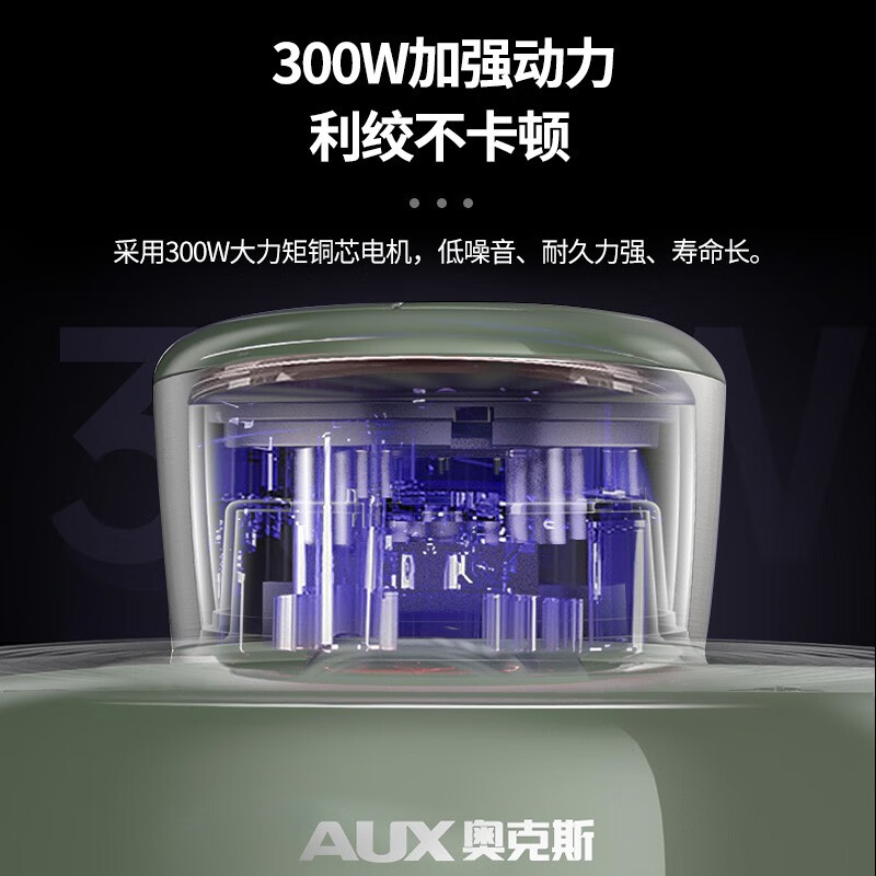 奧克斯 AUX 絞肉機家用電動多功能料理機不銹鋼絞餡機碎肉打肉機切菜輔食攪拌機HX-J3121雙刀