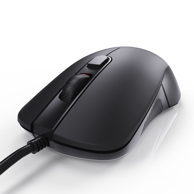 爱国者(aigo)Q21黑色4D版 有线办公鼠标 低音鼠标 商务办公经典对称有线USB接口即插即用 黑色