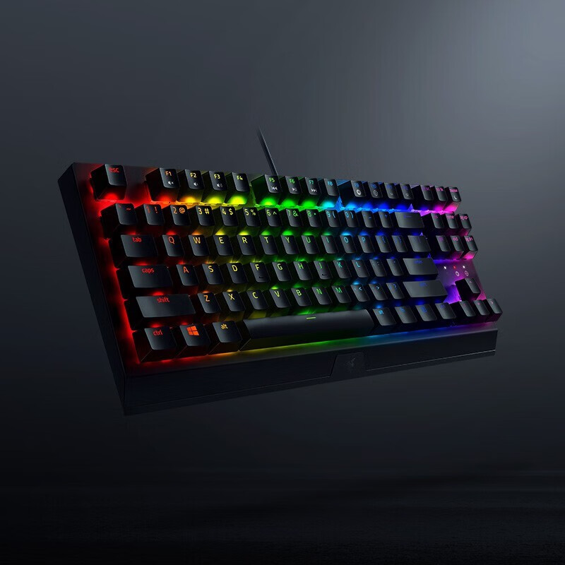 雷蛇Razer 2021新款黑寡妇蜘蛛黄绿轴 机械键盘有线键盘游戏键盘104键 RGB电竞送男友礼物 黑寡妇蜘蛛V3黄轴-87键RGB