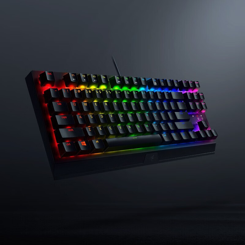 雷蛇Razer 2021新款黑寡婦蜘蛛黃綠軸 機械鍵盤有線鍵盤游戲鍵盤104鍵 RGB電競送男友禮物 黑寡婦蜘蛛V3黃軸-87鍵RGB