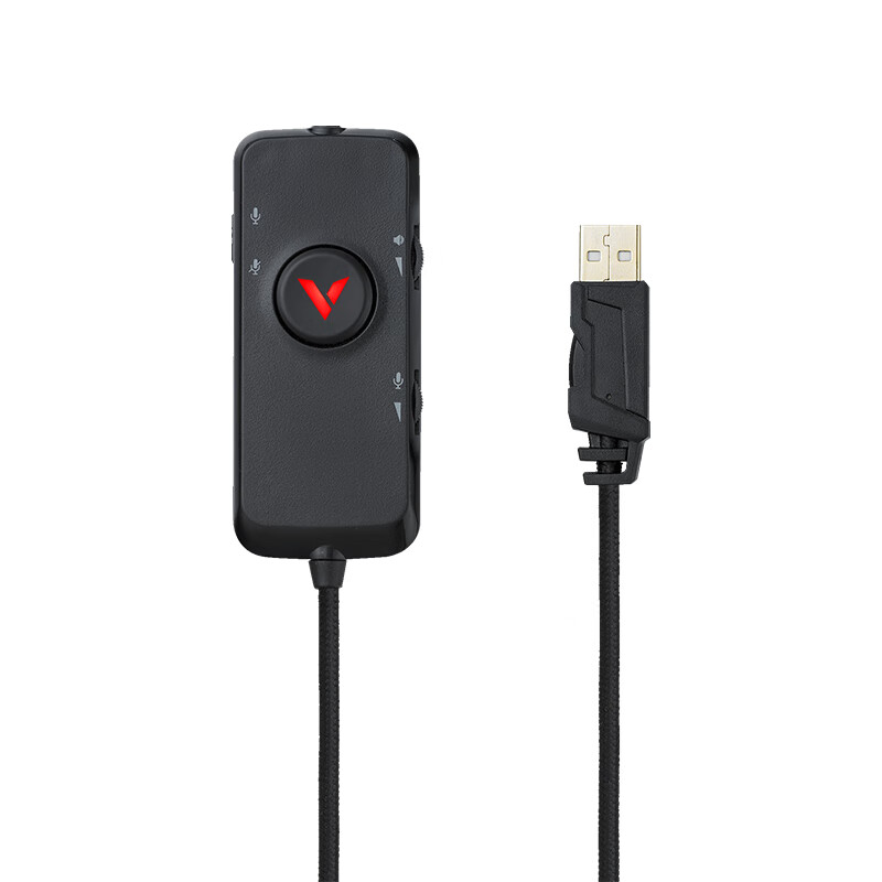 雷柏VM150S游戏耳机入耳式 电竞耳机7.1声道 外置声卡耳机 有线电脑手机平板耳机带麦3.5mm 黑色（3.5mm单口+USB声卡+一分二线）