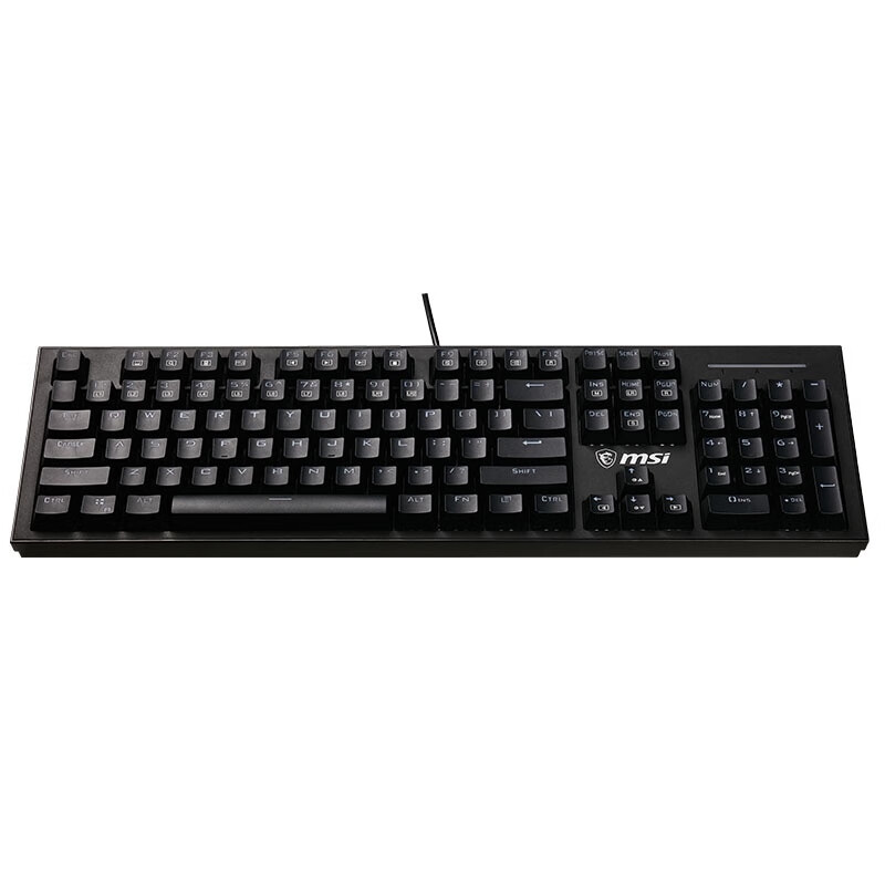 微星（MSI）GK50Z 机械键盘 RGB光效 有线 游戏电竞办公键盘 104键 吃鸡键盘 GK50Z 电竞机械键盘【黑色-红轴】