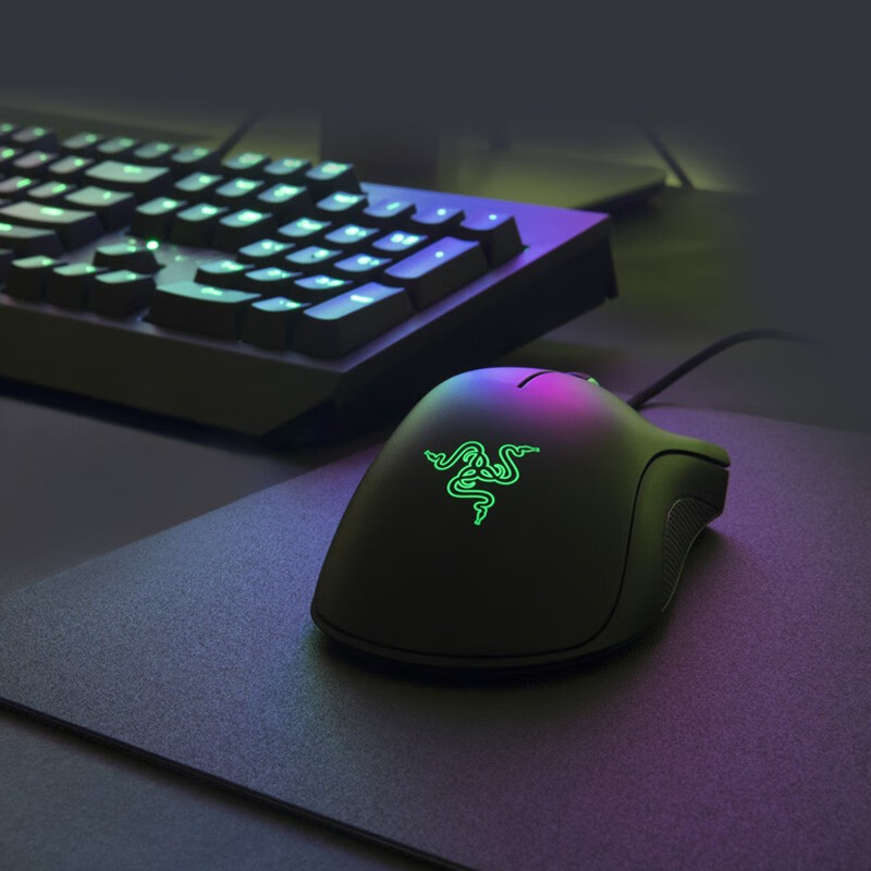 雷蛇（Razer）鼠標(biāo)煉獄蝰蛇標(biāo)準(zhǔn)版有線電競(jìng)LOL游戲機(jī)械 黑色（中大手人體工學(xué) 雷云驅(qū)動(dòng) 帶側(cè)鍵） 黑色煉獄蝰蛇標(biāo)準(zhǔn)版(6400DPI 雙側(cè)鍵)