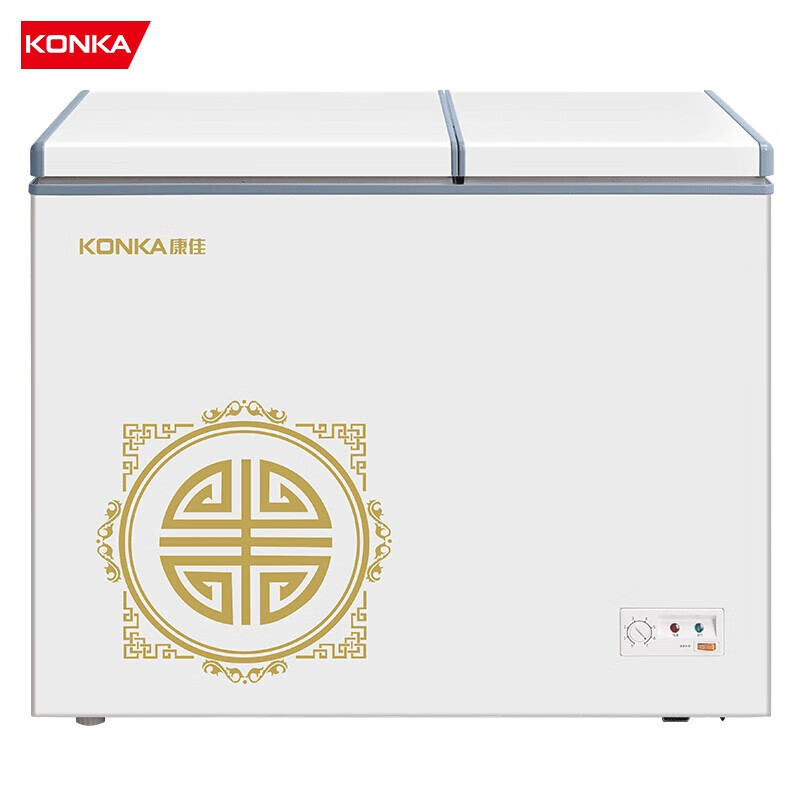 康佳（KONKA）178升 双温双箱冷柜 大冷冻小冷藏 顶开门卧式冰箱 家用商用二合一冰柜 BCD-178DTS