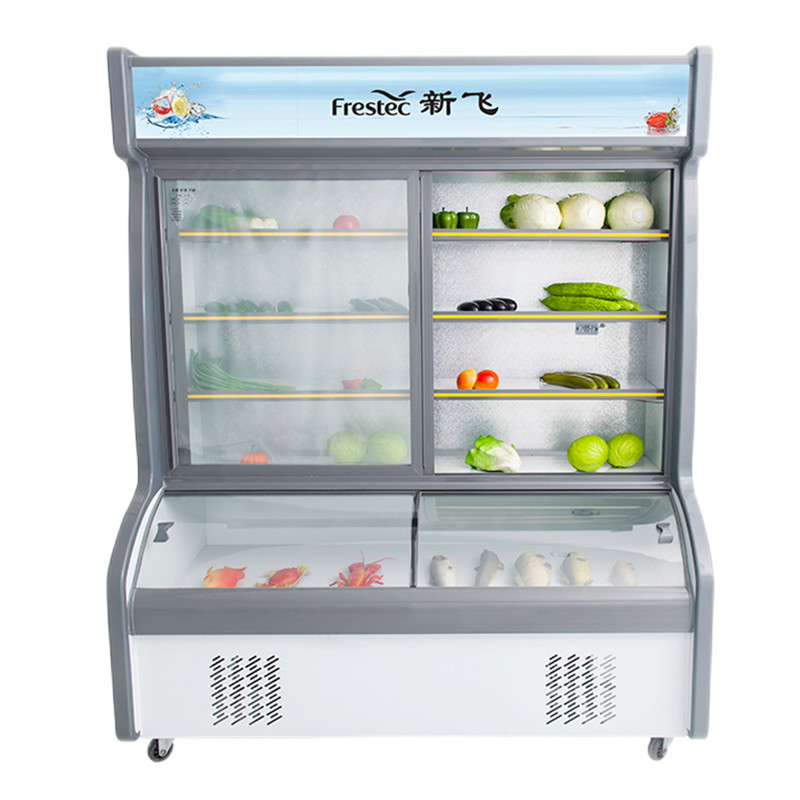 新飞（Frestec）展示柜商用冷藏陈列柜保鲜冷藏蔬菜水果凉菜冷藏冷冻烧烤麻辣烫点菜柜  1.4米上冷藏下冷冻（双温铜管）