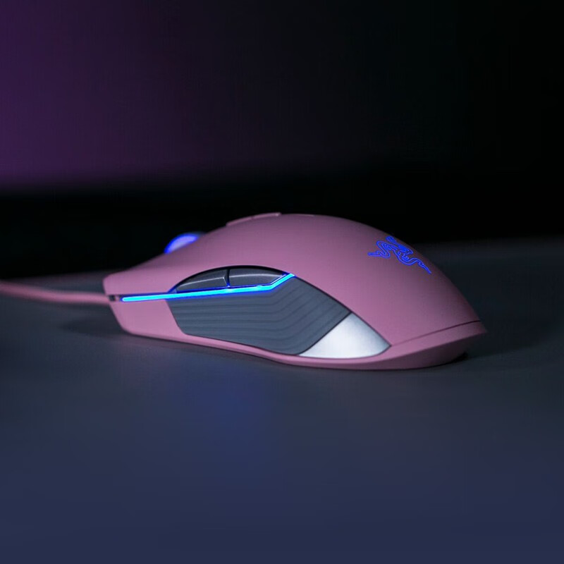 雷蛇Razer 锐蝮蛇竞技版 鼠标 有线鼠标 游戏鼠标 女性鼠标 双手通用 RGB 电竞 粉红色 竞技版