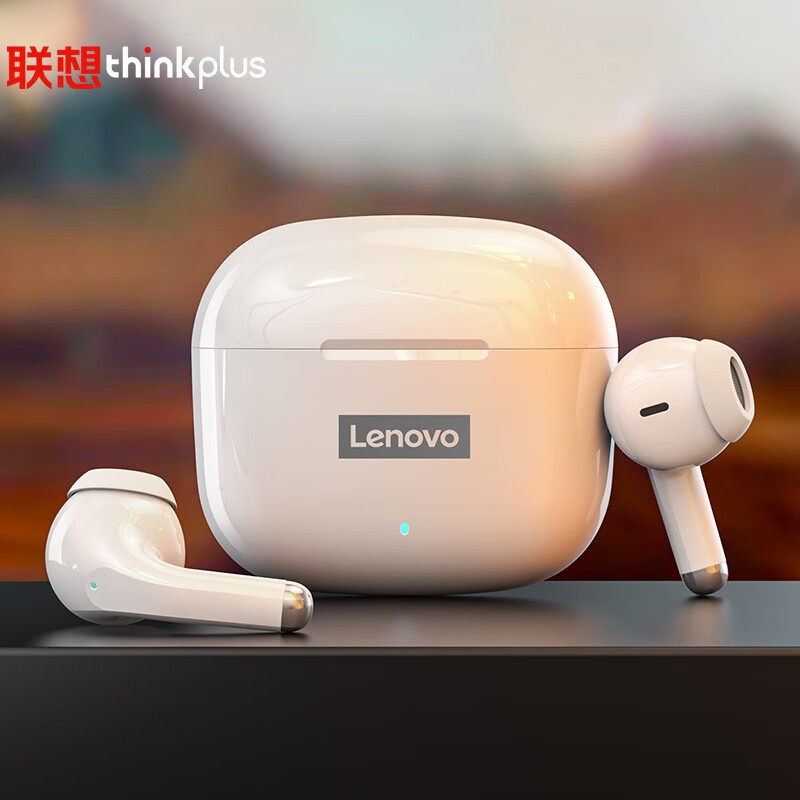 联想（lenovo） 蓝牙耳机真无线降噪音乐耳机lp40s舒适升级款 【白色】新增耳套更舒适