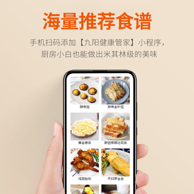 九阳空气炸锅家用4.5L大容量多功能无油电炸锅家用智能定时温控薯条炸鸡干炸锅VF516 4.5L VF516
