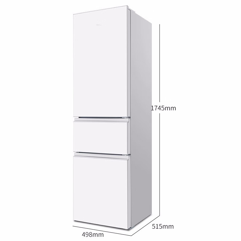 TCL 200升三门电冰箱 中门宽幅变温 122升大冷藏 快速制冷环保材质小冰箱（芭蕾白）R200L1-CZ