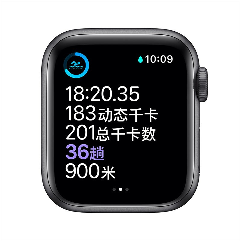 APPLE苹果 Watch Series 6代/SE 智能运动手表新款iwatch苹果手表 【GPS版】深灰色铝金属表壳+黑色运动表带 44mm/SE