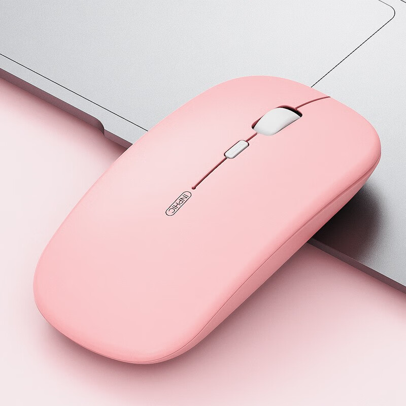 英菲克（INPHIC) PM1 可充电无线鼠标 办公鼠标 静音鼠标 超薄便携 苹果风设计 2.4G 粉色
