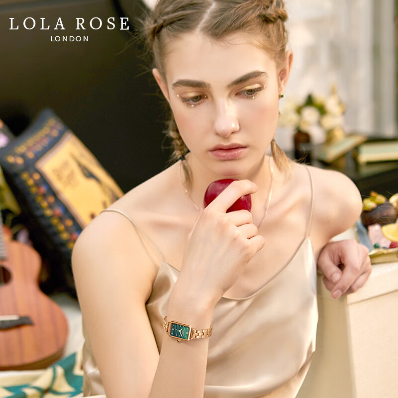 Lola Rose手表女英国时尚防水石英女士手表正品方形小绿表
