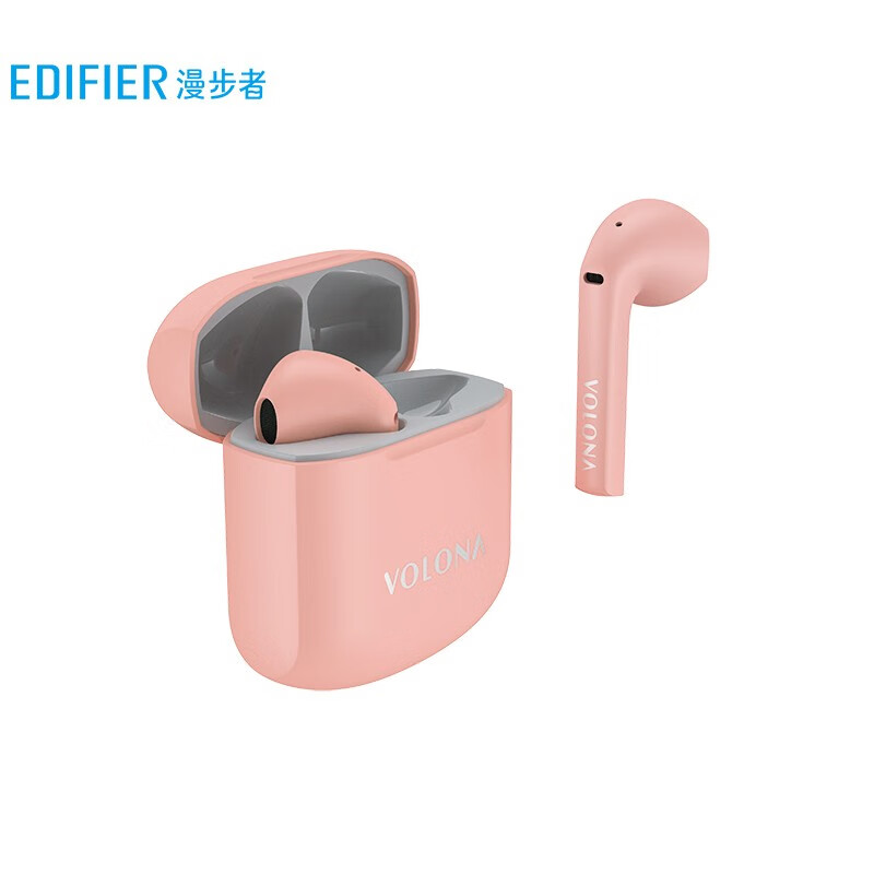 漫步者（EDIFIER）VO6 真无线蓝牙耳机 半入耳式耳机 音乐耳机 通用苹果华为小米手机 樱花粉
