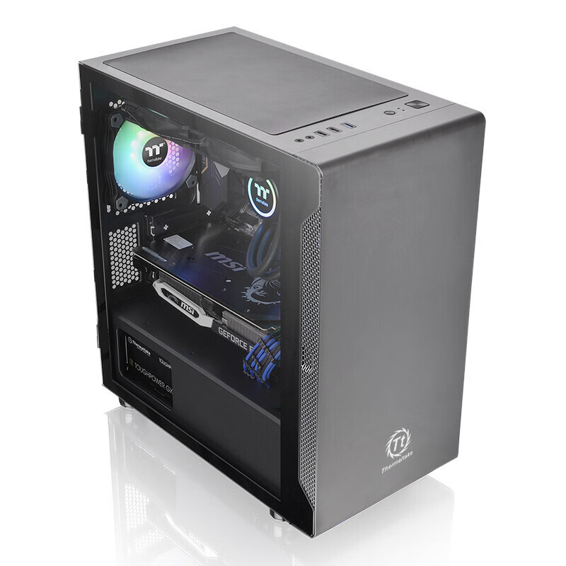 Tt（Thermaltake）启航者A1 机箱电源套装台式机电脑主机（含400W电源/支持M-ATX主板/磁吸玻璃开窗侧透/U3）