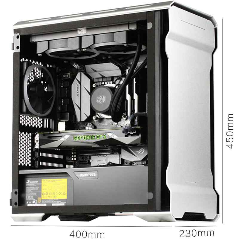 追风者(PHANTEKS) 314ETG进阶版 Matx流光银 钢化玻璃RGB铝壳水冷电脑机箱(支持240&280水冷/RGB灯控)