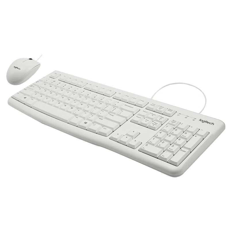 罗技（Logitech） MK120 键鼠套装 鼠标键盘套装 三年质保 白色