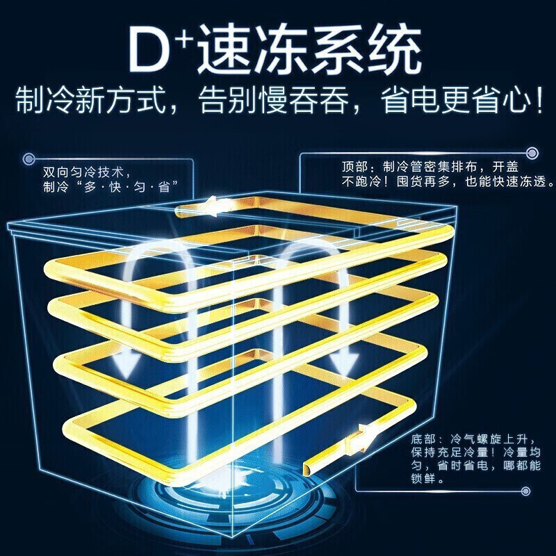 【耐用十年】雪花家用冰柜小型冷柜冷藏冷冻转换冰柜迷你卧式保鲜柜节能静音 245升双温区新升级款