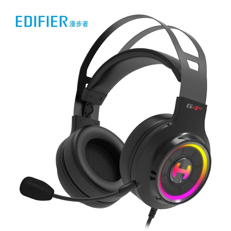 漫步者(EDIFIER)HECATE G4竞技版2021款 游戏耳机头戴式 电脑带麦降噪耳麦USB7.1环绕声 吃鸡麦克风 黑银色