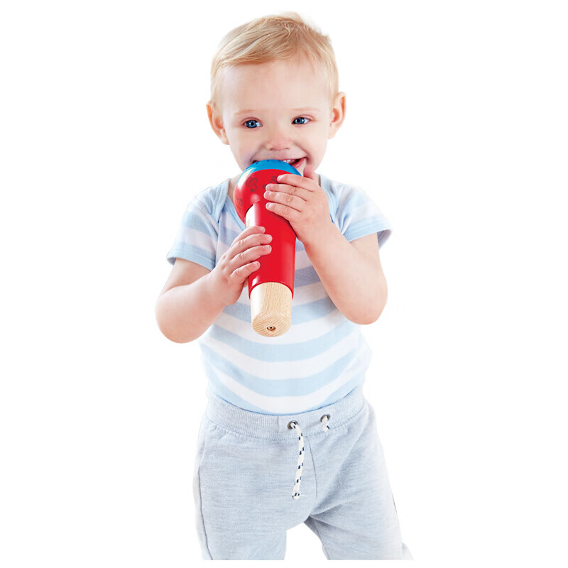 德国(Hape)儿童麦克风玩具话筒唱歌音乐启蒙免电池宝宝早教益智玩具1-3-6岁儿童生日礼物 12个月+ E0337