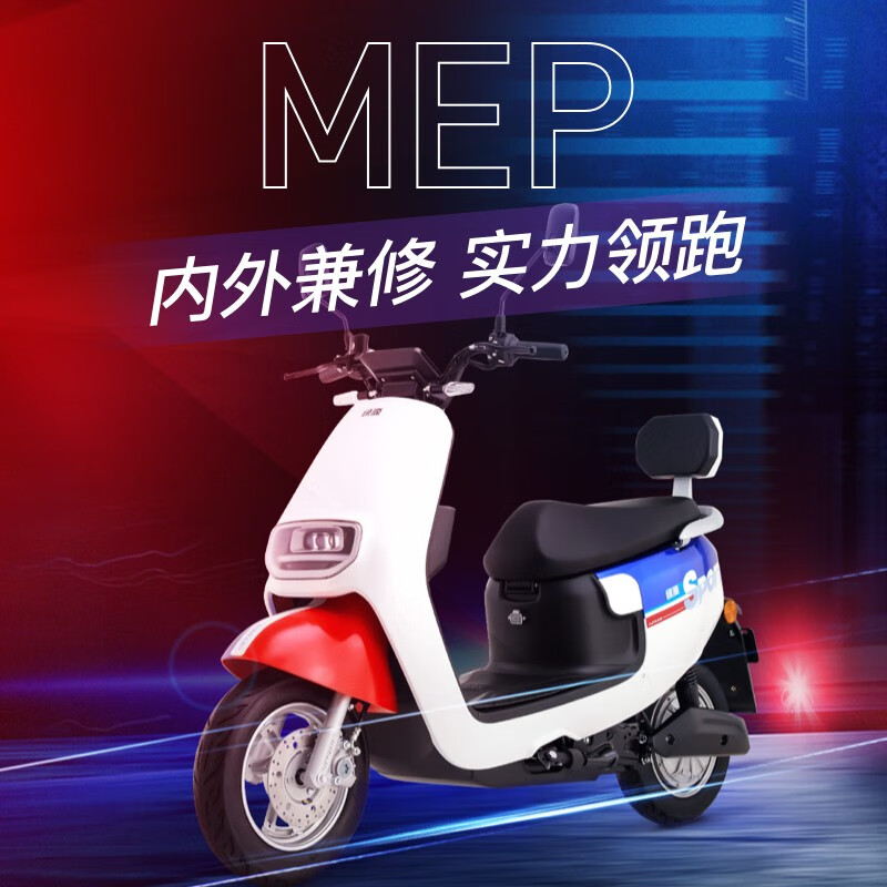 綠源電動(dòng)摩托車60V MEP歐豐 新款成人男女代步電瓶車雙人 白